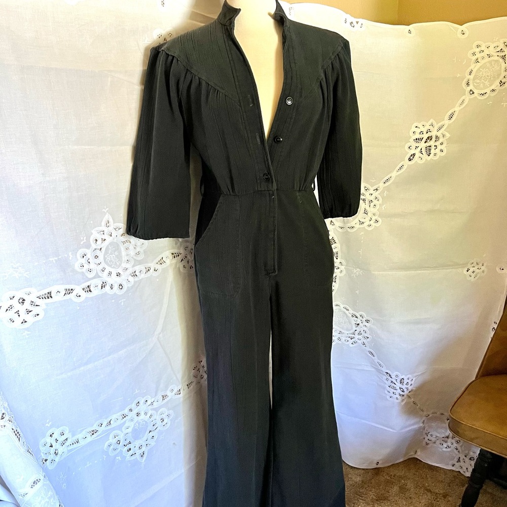 Vintage “Back-Gamin” Retro Black Jumpsuit